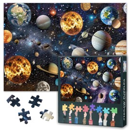 Puzzles for Adults 1000 Pieces - Cosmic Tug-of-War Astronomy Puzzles, Realistic 1000 Piece Puzzle for Adults with Celestial Bodies, Challenging Puzzle 1000 Pieces Space Theme for Home Decor 70 * 50cm