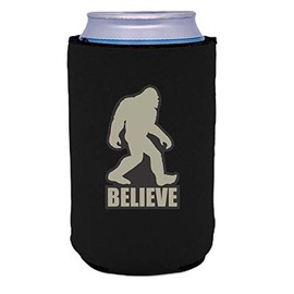 Bigfoot Believe Collapsible Can Coolie (1, Black)