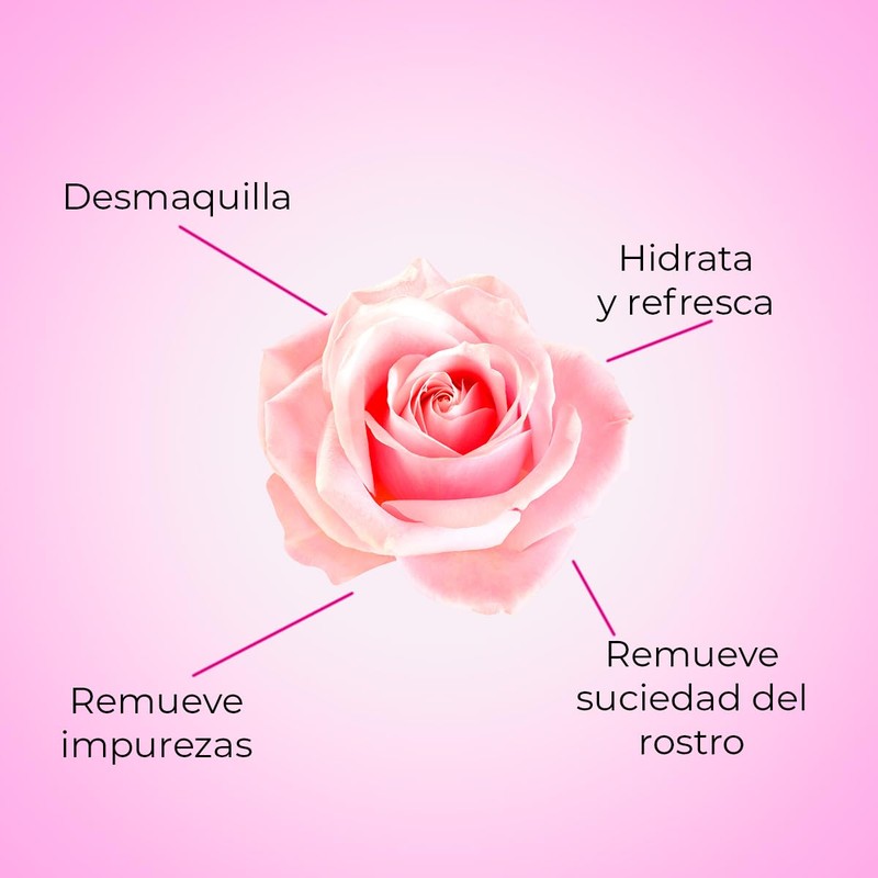 Skin Sense Agua Micelar Desmaquillante Agua de Rosas, 400 ml.