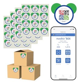 Nuubiz QR Code Smart Labels for Storage Bins & Boxes – 48 Colorful Tags(4 Sheets:Cartoon) - No App, No Fees - QR Code Stickers for Easy Organization, Moving, Packing & Inventory