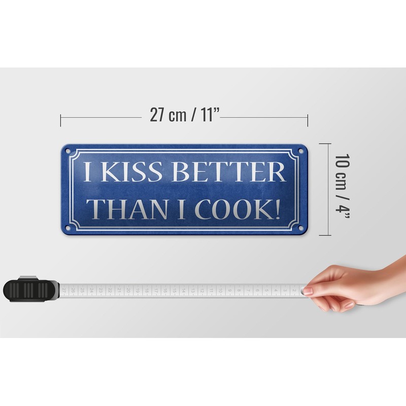 FEMER Tin Sign Saying 27 x 10 cm I Kiss