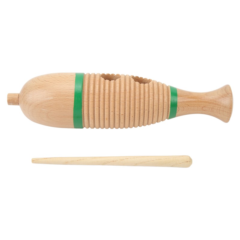 Fish Shaped Guiro Wooden Latin Percussion Musical Instruments with Rhythm