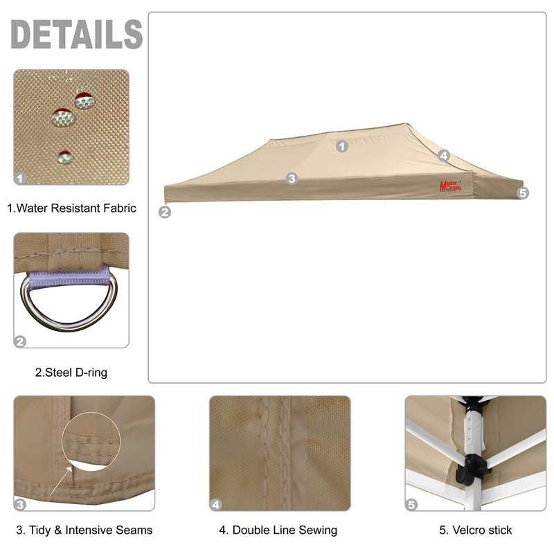 MASTERCANOPY Replacement Pop Up Canopy Top (10x20 Beige)