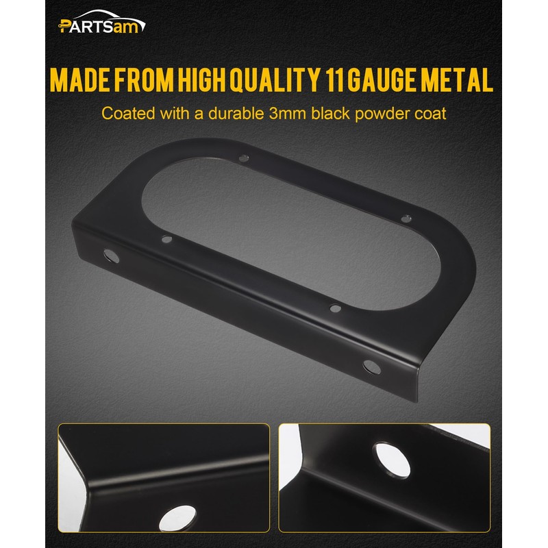 Partsam 2Pcs 6" Oval Tail Light Mounting Brackets [L Shaped]