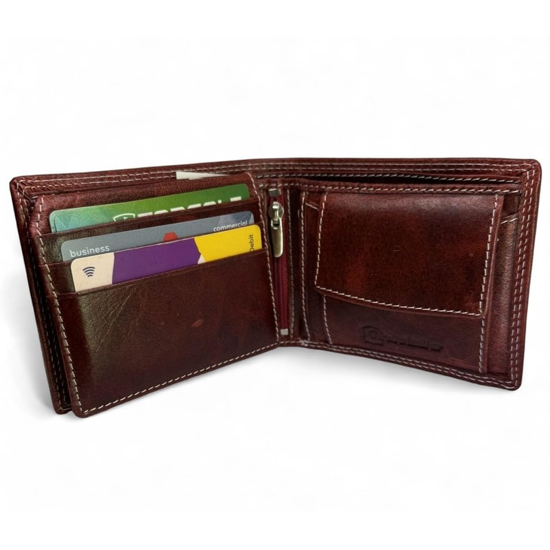 CRICKET-GIFTS - Buffalo Leather Cricket Wallet | RFID Protection |