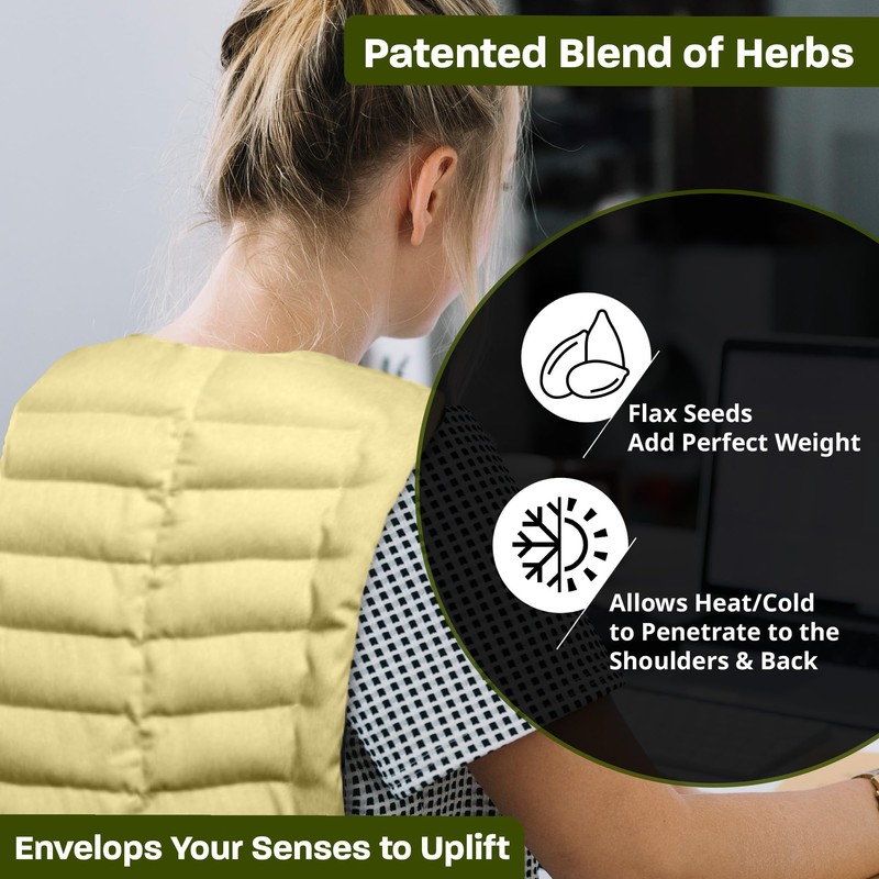 Kozi Weighted Heating Pad Microwavable|Hot & Cold Aromatherapy Neck and