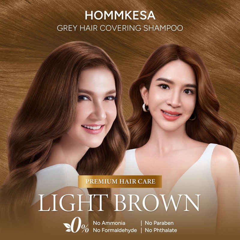 Hommkesa Grey Hair Covering Shampoo – Premium 3-in-1 Hair Dye