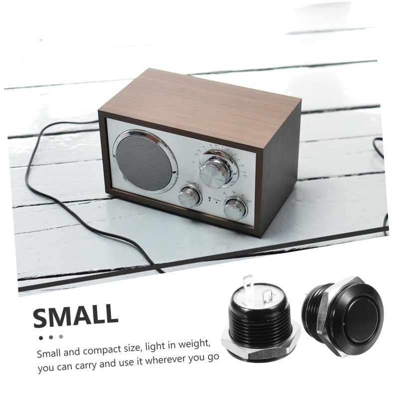 KICHOUSE 2pcs Micro-Travel Push Button Black Led Push Start Button