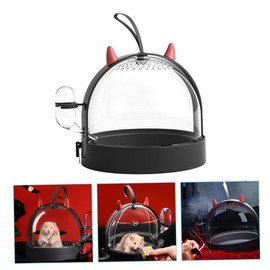 Generic Portable Hamster Carrier Case for Animals Unique Little Comfortable Ventilation for Travel with Hedgehogs Chinchillas and More Black
