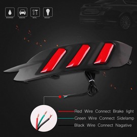 BIHEE Bumper Light for Honda Civic 2016-2021 LED Rear Bumper Reflector Lamp 2 Color Tail Light Brake & Rear Fog Lights for Honda Civic Sedan,1 Pair