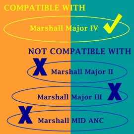 Major 4 Ohrpolster TaiZiChangQin Ohrpolster Ohrpolster Memory Foam Ersatz Kompatibel mit Marshall Major 4.0 / Major IV Wireless Bluetooth Kopfhörer Protein Leder Ohrpolster