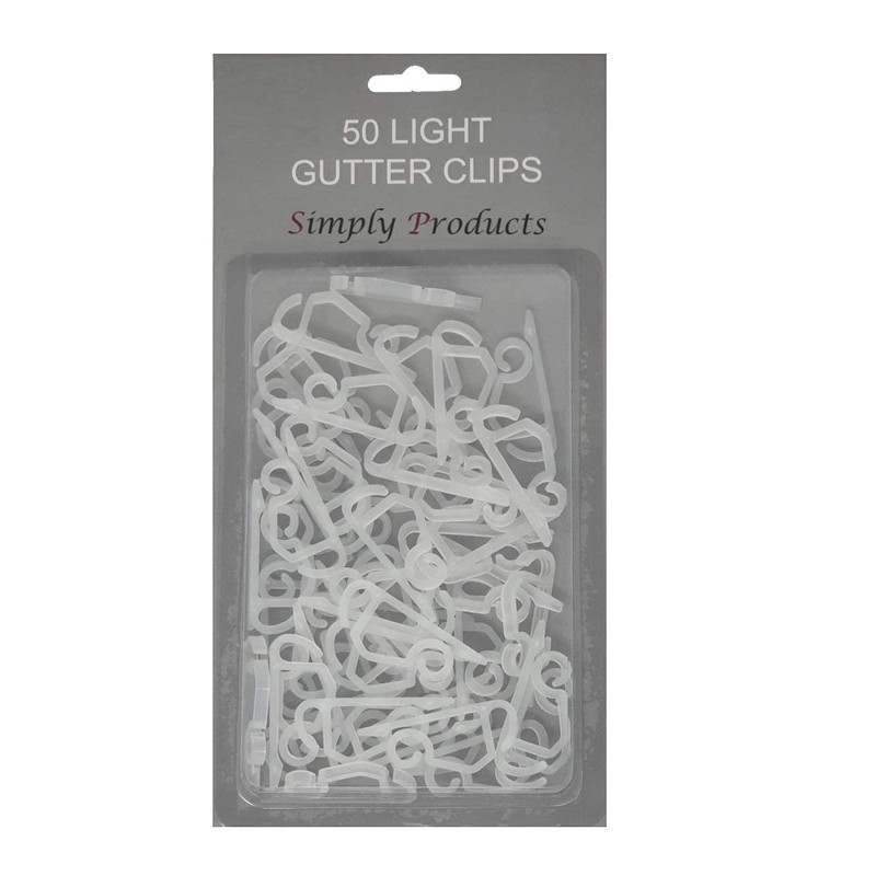 50 Gutter Hooks for Hanging Outdoor Christmas Xmas String Lights/Rope