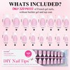 White French Tip, Jofay Fashion Press on Nails, 320Pcs Pink
