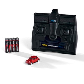 Carson 500504147 1:87 Volkswagen Beetle Red 2.4G 100% RTR - Ready-to-Drive Model, RC Car, H0 Car, RC Model, Diorama Vehicle