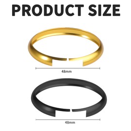 TXErfolg 2PCS Key Fob Ring Rim Cover Aluminum Smart Key Fob Ring Rim Trim Cover Metal Remote Key Fob Ring Replacement for Mini R55 R56 R57 R58 R59 R60(Black+Gold)