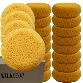 XILAOTOU 2O PCS Tack Sponges, High Elasticity Saddle soap for Leather, high Water Absorption Saddle soap Diameter 2.83, height1.18IN, Suitable for Crafts, Ceramics, Household Use & More（Coarse Hole）