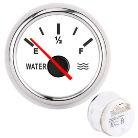 Fuel Level Gauge, Signal Pointer Meter, Corrosion Resistant, Easy Installation, Tank Level Gauge, Water Level Readout (White)