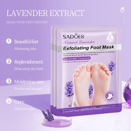 SADOER Foot Peel Mask - 10 Pack of Regular Skin Exfoliating Foot Masks for Dry, Cracked Feet, Callus, Dead Skin Remover - Feet Peeling Mask for Soft Baby Feet, Original Scent - Specification: 3pcs