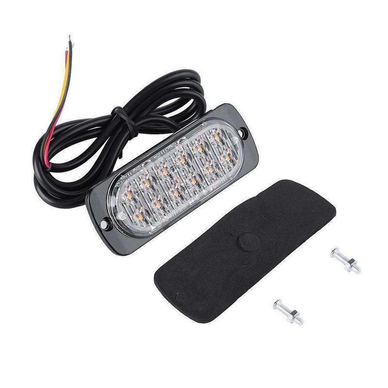 4PCS 12 Strobe LED Amber Hazard Beacon Emergency Flashing Side