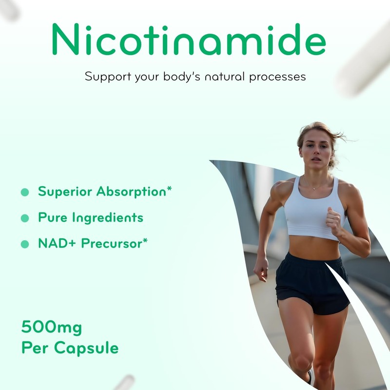Vitamin B3 Nicotinamide 500mg - High Absorption Form of Vitamin