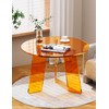 Dewrhiixe Acrylic Round Coffee Table, Clear Circle Modern Lucite Side