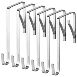 lohey 6 Pack Adjustable Over The Door Hooks, Rustproof Metal Over Door Hanger for Clothes, Hats, Bags, Towels, Robes, No Drilling Installation, Coat Hooks Fits 1.37 to 1.85" Door Widths