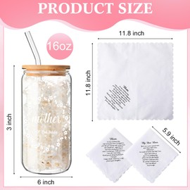 Yetene 12 Pcs Mother of the Bride and Mother of the Groom Gifts Set 16oz Glass Cups Jute Tote Bags Cosmetic Bags Mirror Handkerchief Jewelry Dish Wedding Gifts of Bride and Groom