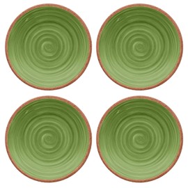 Rustic Swirl Green Melamine Side Plate Set (4)