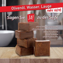 Aleppo soap 6x approx. 150 g Olive Oil & Laurel Oil + Sisal Soap Bag + Blue Soap Bag - Hair Soap, No Chemical Additives, Handmade in accordance with Old Recipe. blue