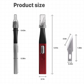 5 PCS Exacto Knife,Hidden Blade Design at The End,Comes with 5 Spare High Qualiry Carbon Steel Exacto Knife Blades. Craft Knife for Crafting, Arts,Modeling,Scrapbooking,Stencil,DIY Projects.5 Color