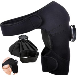 Icing Supporter, For Sports, Shoulders, Fixing Supporter, Ice Bag, Cold & Hot Use, Icing Bag, For Daily Life, Icing Set, Large Diameter, Ice Bag, No Condensation (Black)