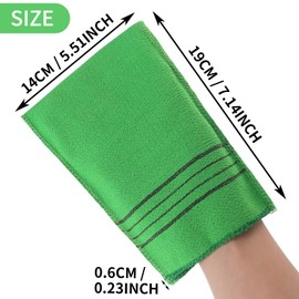 Sibba 5Pcs Asian Exfoliating Mitts Dual-Sided Korean Exfoliating Gloves Scrubbing Washcloth Italy Towel For Removing Dead Skin Callus Scrubber Shower Scrub Mitt Bath Accessories Sponges Loofah