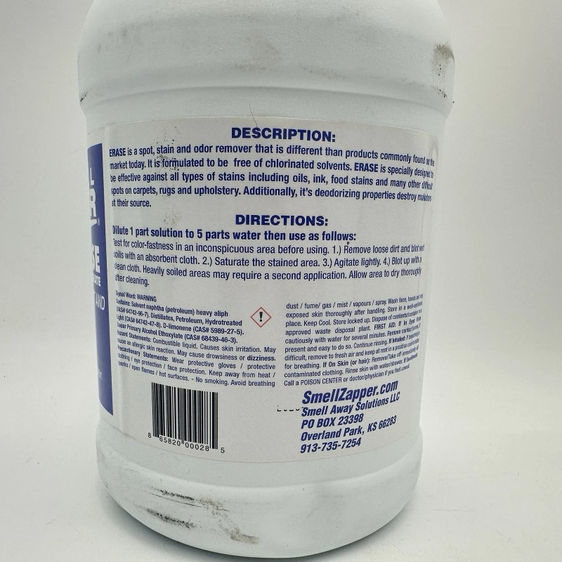Smell Zapper Erase Concentrate - 1 Gallon - Stain and