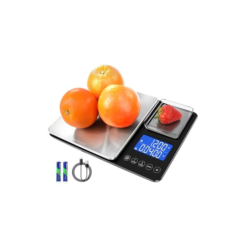 MaxWorks Dual Platform Digital Kitchen Scale 51069 22 lbs Capacity