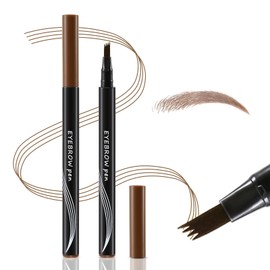 Boobeen Waterproof Eyebrow Pen-Micro Tip Eyebrow Pen, Liquid Eyebrow Fork Pen, Creates Natural 3D Eyebrow Hair, Long Lasting