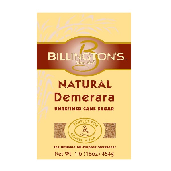 Billington's Natural Demerara Unrefined Cane Sugar, 1lb (Pack of 10)