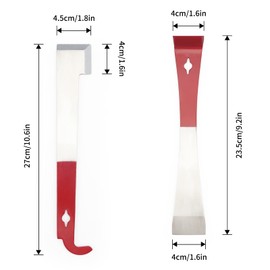 KINGLAKE 2 Pcs 304 Stainless Steel Bee Hive Tool Set Scrapers 2 Styles Frame Lifter Beekeeping Equipment for Beekeeper