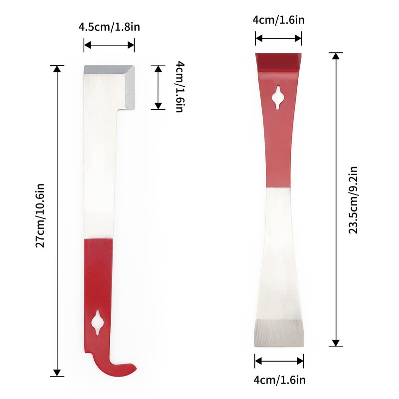 KINGLAKE 2 Pcs 304 Stainless Steel Bee Hive Tool Set