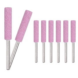 M METERXITY 8-Pack 7/32 Inch Titanium Plated Diamond Chainsaw Sharpener, High Hardness Grinding Stone Chainsaw Sharpening Kit for Electric Chainsaw Sharpener/Stone Carvings [3mm Pink]