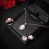 FDEETY Jewellery Sets for Women Drop Pendant Necklace Ring Earring