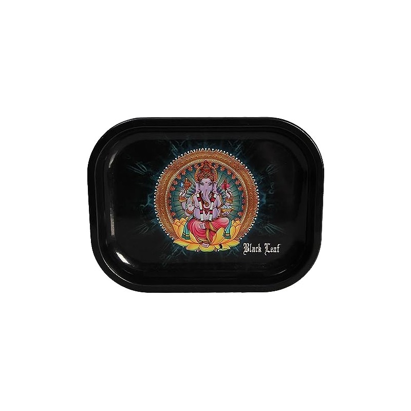 Black Leaf Rolling Tray 'Ganesha' S