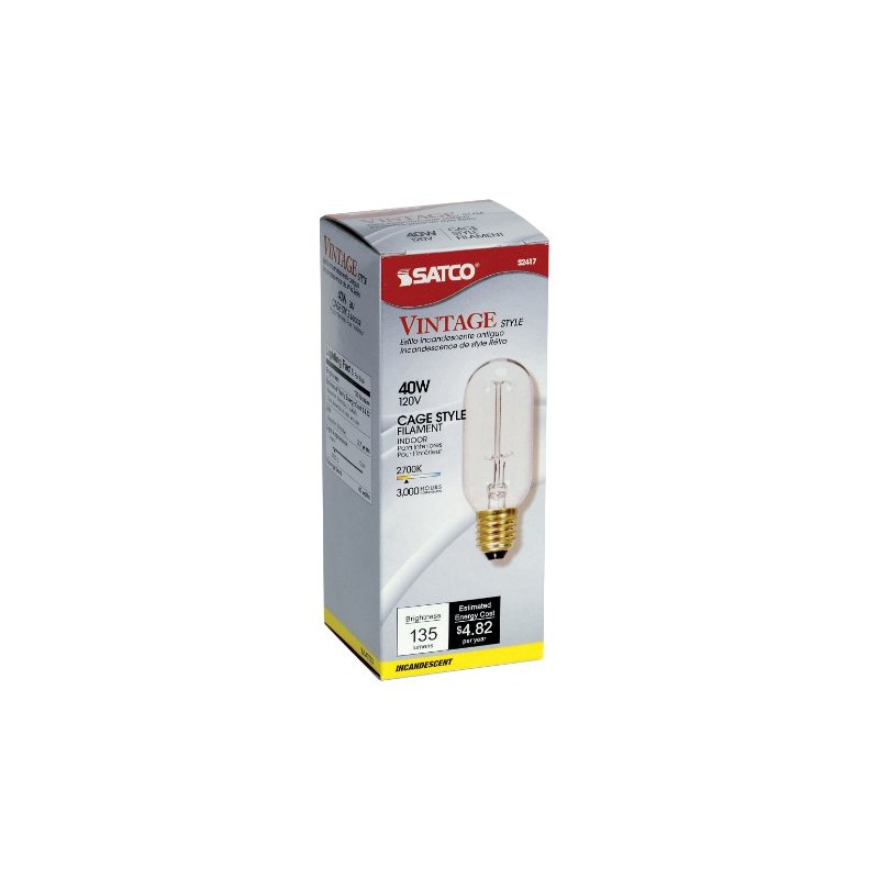Satco S2417 40 Watt 160 Lumens T14 Incandescent Medium Base