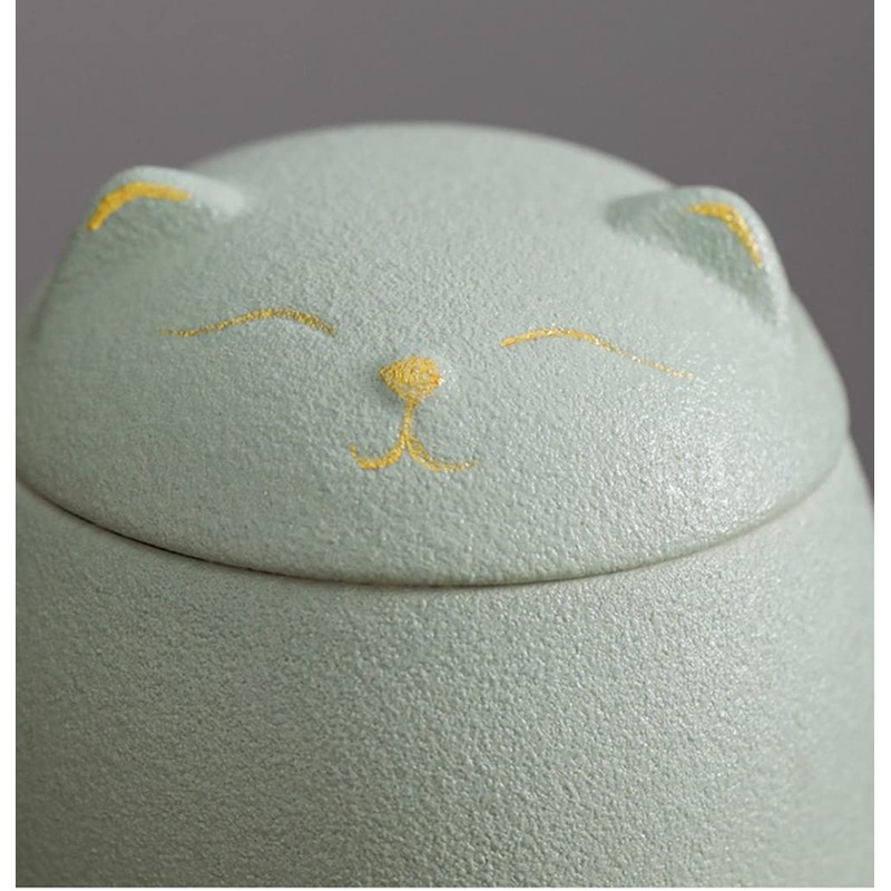 Mozacona Ceramic Jar Embossed Cat Small Candy Dish Sugar Bowl