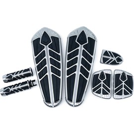 Kuryakyn 5636 Motorcycle Handlebar Accessory: Spear Grips with Rubber Inserts and End Caps, Universal Fit for 7/8" Diameter Handlebars, Chrome, 1 Pair