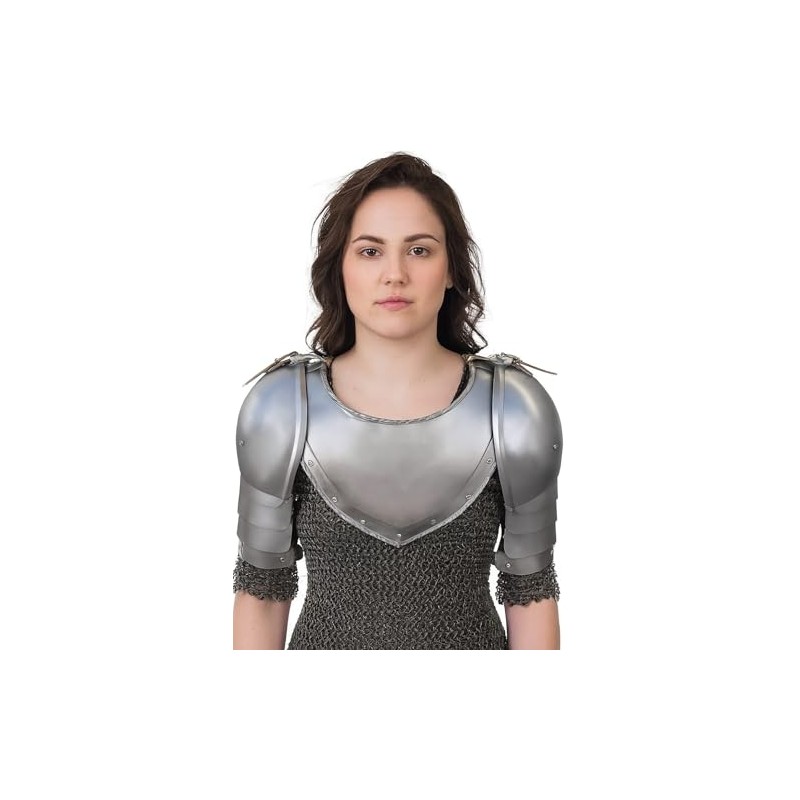 Sangamsteelcraft Medieval Iron Gorget Spaulders Arm Shoulder Set Viking Crusader