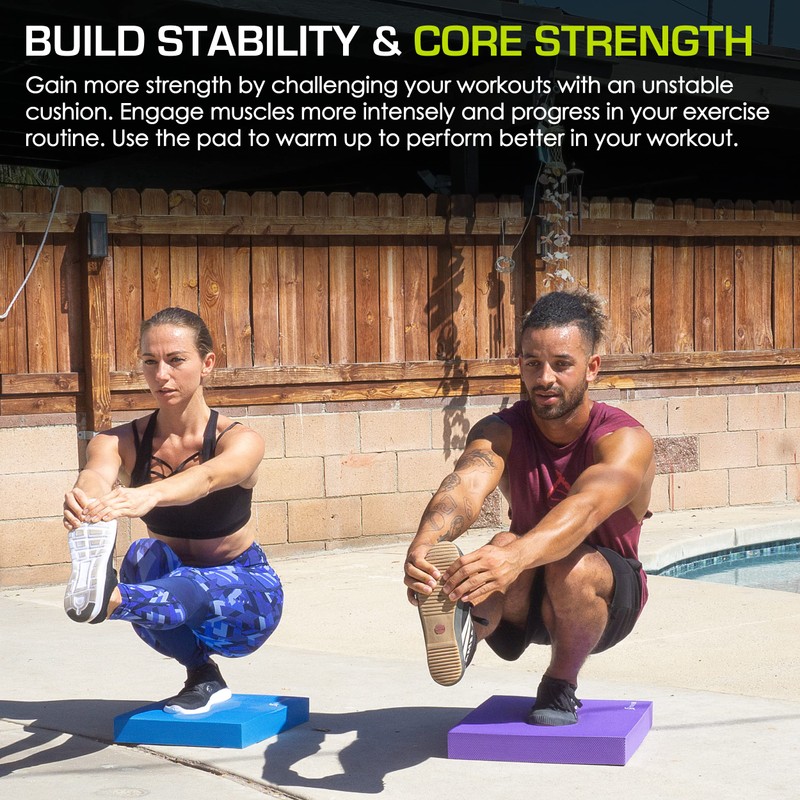 ProsourceFit Exercise Balance Pad, Non-Slip Cushioned Foam Mat & Knee