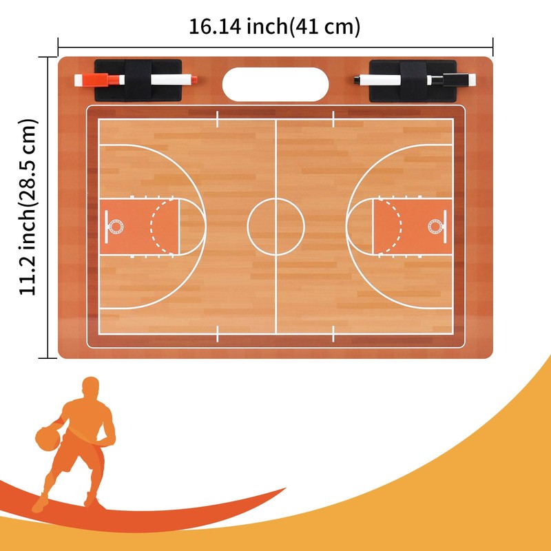 YECCULLO Portable Basketball Tactics Board Coaches Reusable Tactical Whiteboard with