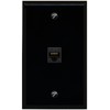 RiteAV Flat 1 Gang 1 Port Cat6 Ethernet Wall Plate - Flat [Black/Black]
