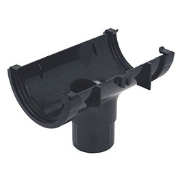 Floplast Black (76mm Running Outlet for 50mm downpipes) Miniflo Guttering for shed, Porch, Conservatory, Out Building, etc Full Range