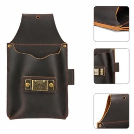 TOURBON Multitool Sheath Leather Tool Organiser Pouch EDC Waist Bag with Tape Measure Holder for Belt